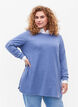 Melerad blus med knappar, Colony Blue Melange, Model image number 0