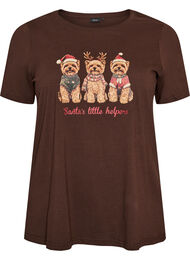Jul-t-shirt i ekologisk bomull, Brun
