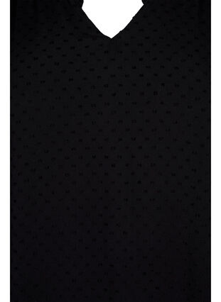 Långärmad blus med smock- och volangdetaljer, Black, Packshot image number 2