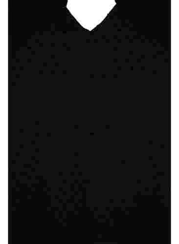 Långärmad blus med smock- och volangdetaljer, Black, Packshot image number 2