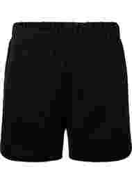 Enfärgade sweatshirtshorts med fickor, Black