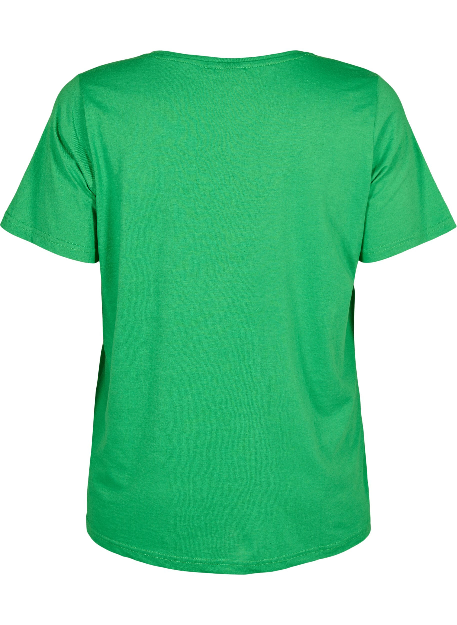 Zizzi FLASH - T-shirt med v-ringning, Kelly Green, Packshot image number 1