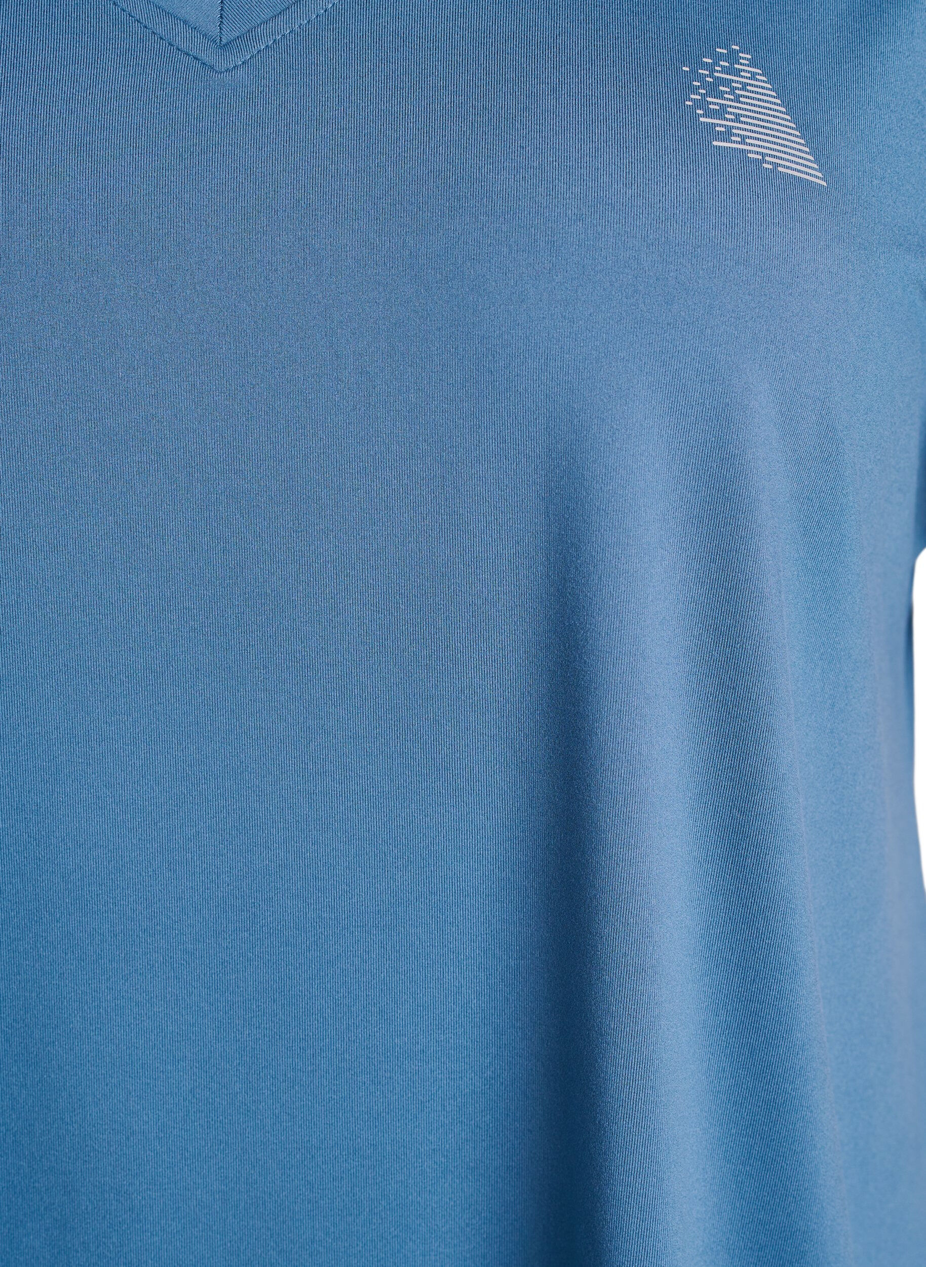 ZizziKort&auml;rmad tr&auml;nings-t-shirt med v-ringning, Bl&aring;, Packshot image number 2