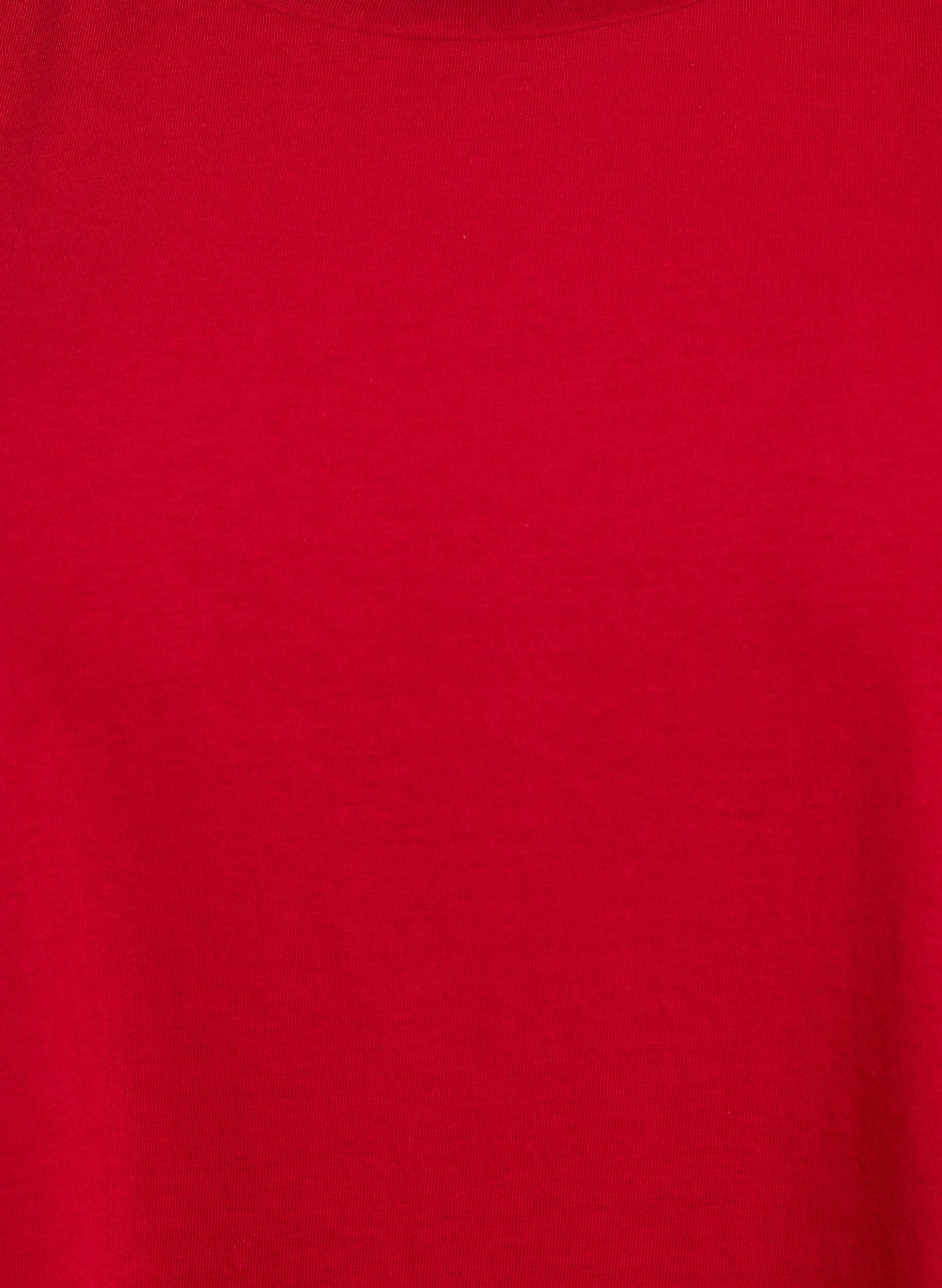 ZizziKort&auml;rmad t-shirt i bomullsblandning, R&ouml;d, Packshot image number 2