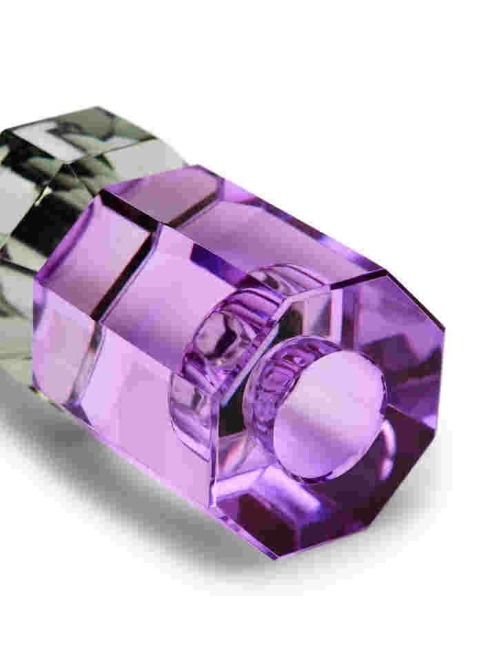 Kristall ljusstake, Olive/Violet, Packshot image number 3