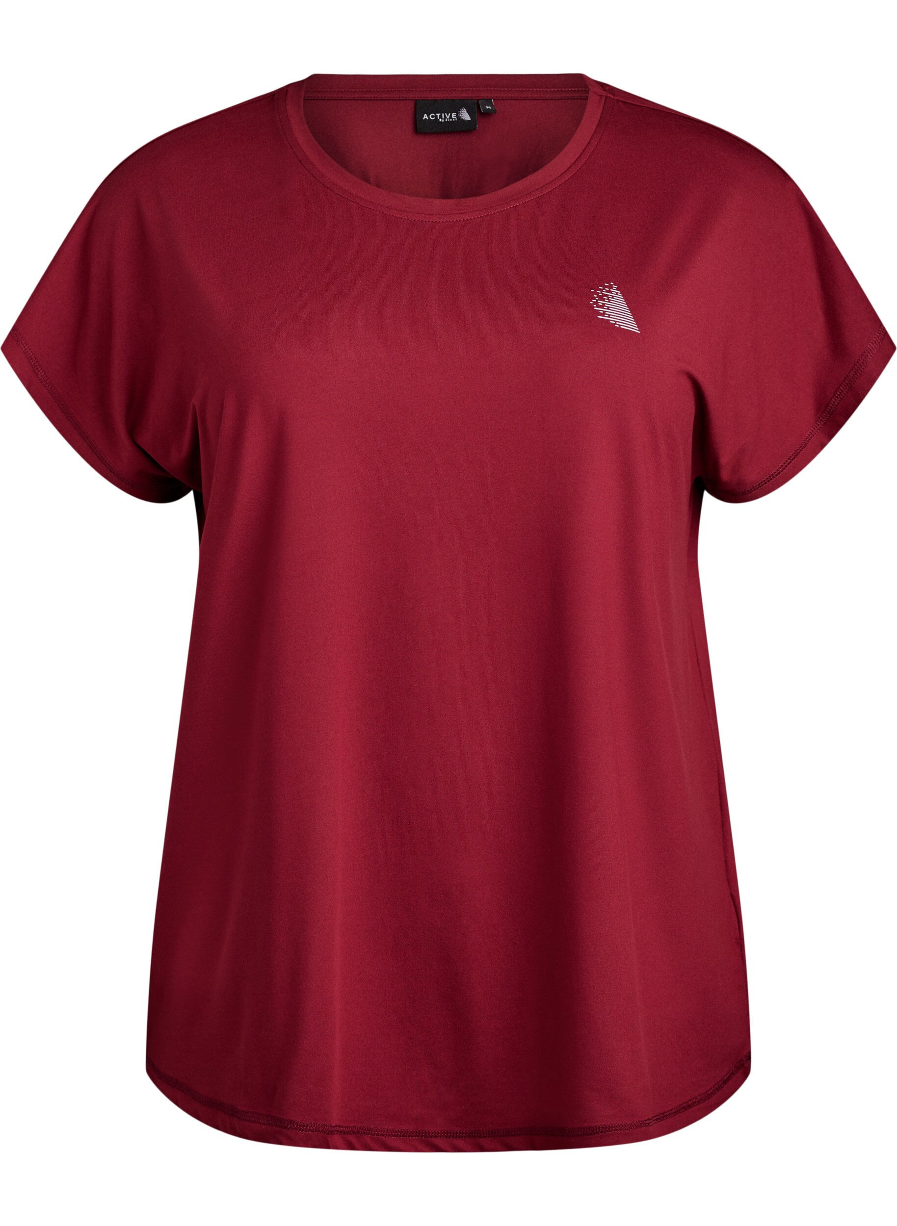 ZizziEnf&auml;rgad tr&auml;nings-T-shirt, R&ouml;d, Packshot image number 0