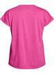 Kort&auml;rmad t-shirt i bomullsblandning, Rosa, Packshot image number 1
