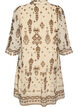 Kl&auml;nning med ornamenttryck och volangkrage, Beige, Packshot image number 1