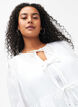 Viskosblus med broderi anglaise, Bright White, Model image number 2