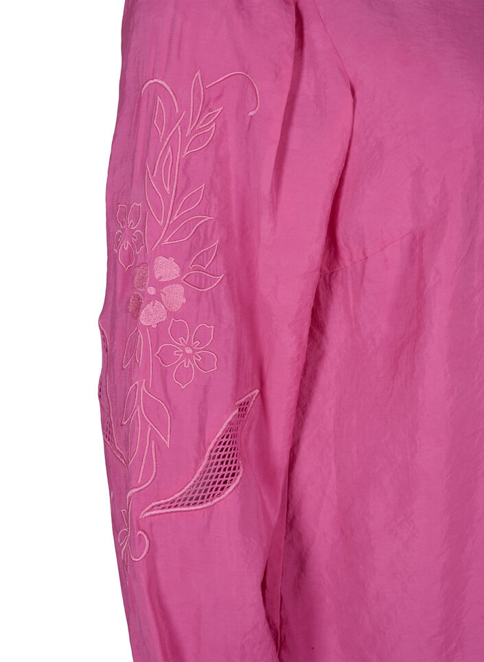 Blus i TENCEL™ Modal med broderidetaljer, Phlox Pink, Packshot image number 3
