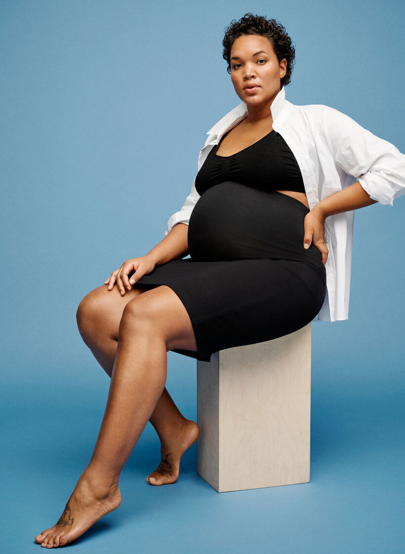 Kroppsnära gravidkjol, Black, Image image number 0