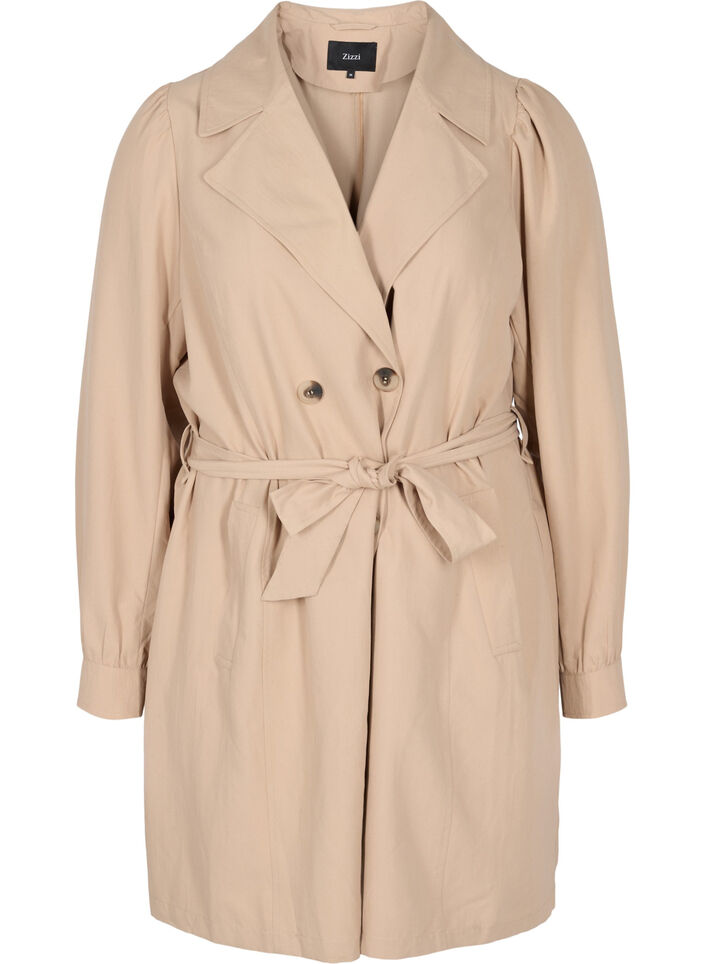Trenchcoat med bälte och fickor, Nomad, Packshot image number 0