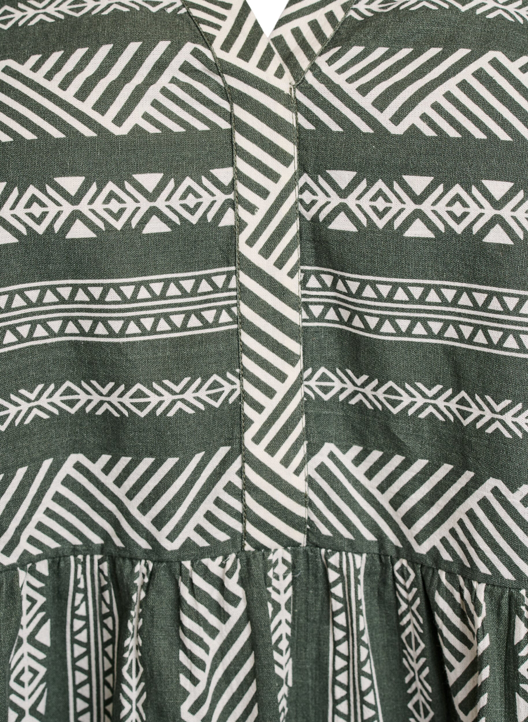 Zizzi Kort kl&auml;nning med grafiskt tryck och 3/4-&auml;rmar, Gr&ouml;n, Packshot image number 2