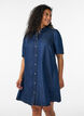 Jeanskl&auml;nning i lyocell med knappar och korta &auml;rmar, Bl&aring;, Model image number 1