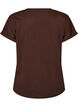 T-shirt i bomull med blommigt m&ouml;nster, Brun, Packshot image number 1