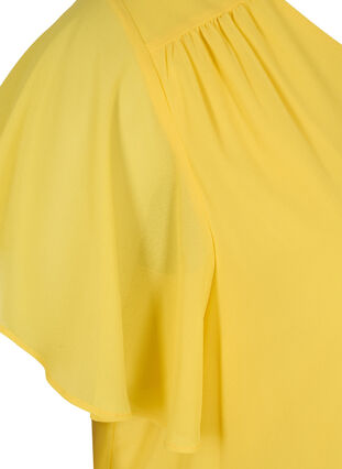 Blus med korta ärmar, Primrose Yellow, Packshot image number 3