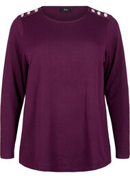 Blus med dekorativa knappar, Lila