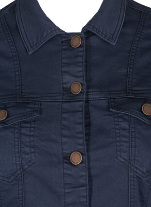 Kort färgad jeansjacka, Navy, Packshot image number 2