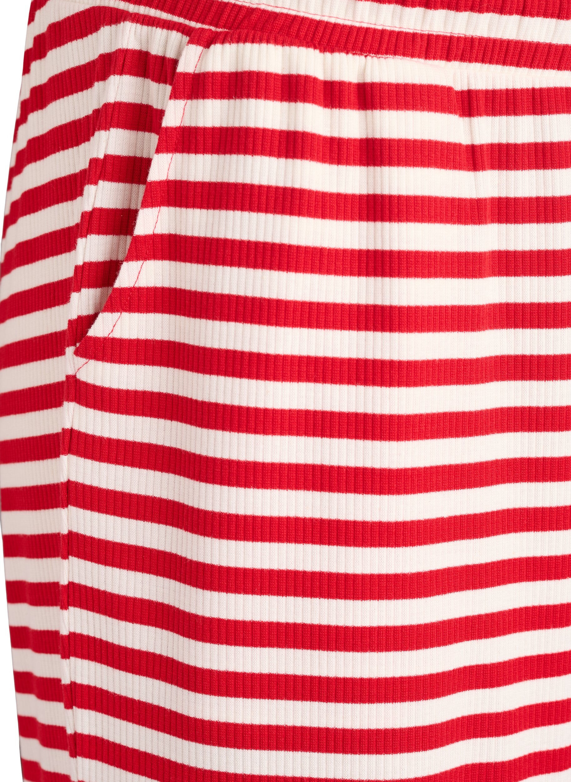 ZizziRandiga pyjamasbyxor med h&ouml;g midja och vida ben, R&ouml;d, Packshot image number 2