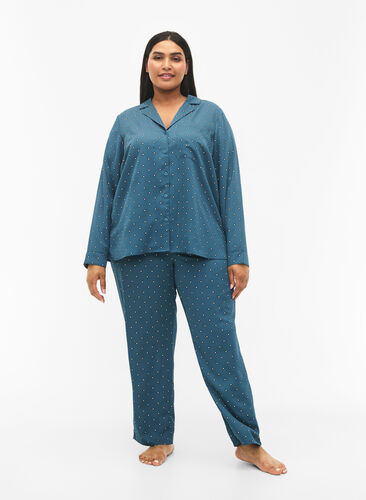 Pyjamasbyxor med tryck, Balsam AOP, Model image number 0