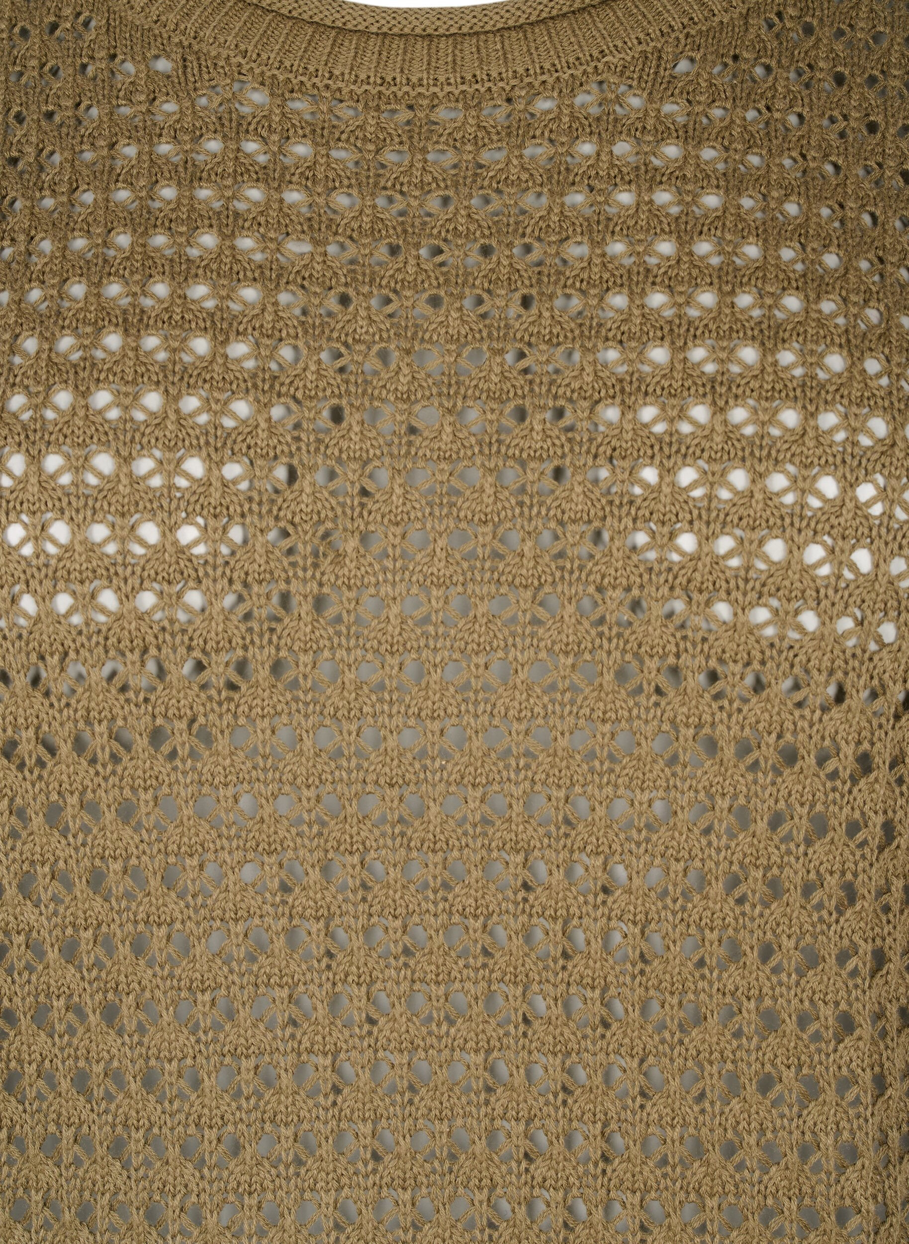 Zizzi Stickad blus med h&aring;lm&ouml;nster, Dusky Green, Packshot image number 2