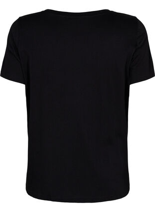 Sport t-shirt med tryck, Black w. Purple A, Packshot image number 1