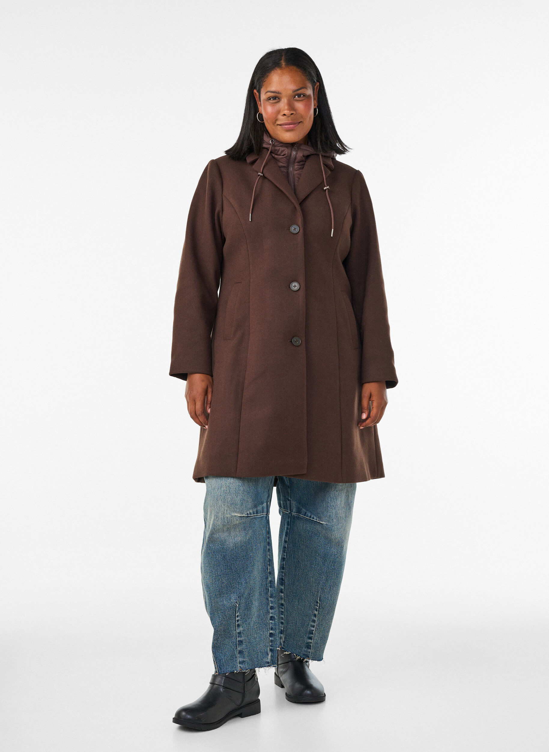 ZizziKappa med avtagbar vadderad insats, Brun, Model image number 1