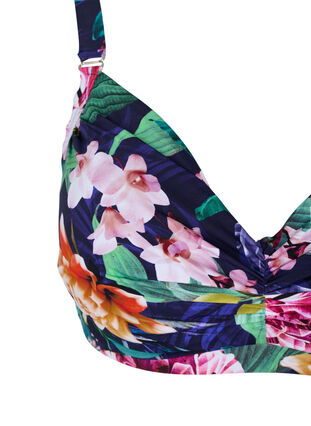 Blommig bikinitopp med bygel, Flower Print, Packshot image number 2