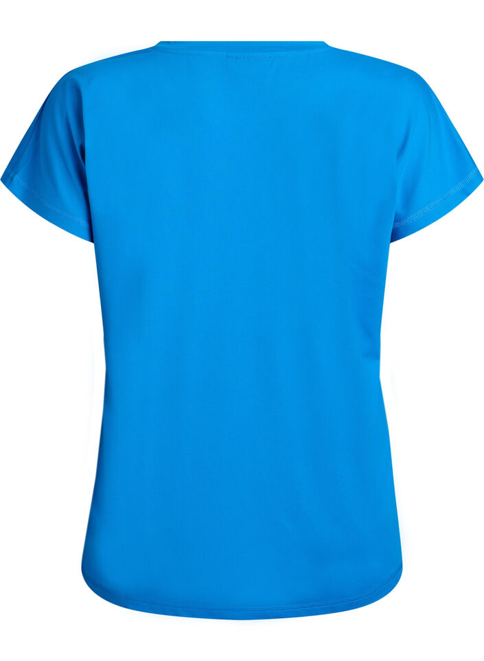 Tr&auml;nings t-shirt med v-ringning och l&ouml;s passform, Bl&aring;, Packshot image number 1