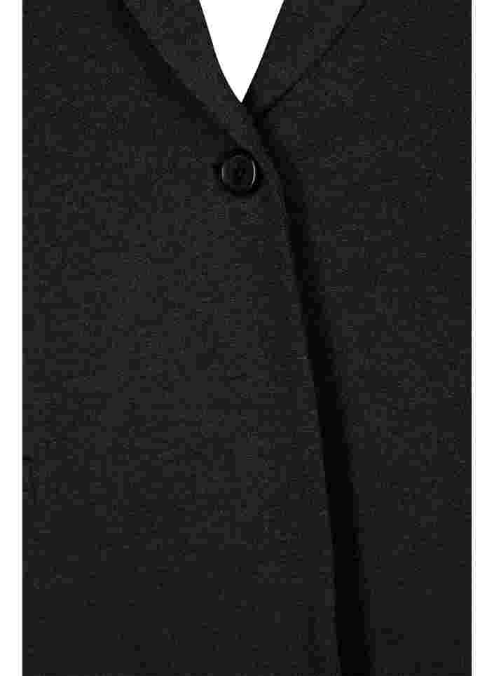Enkel blazer med knapp, Dark Grey Melange, Packshot image number 2
