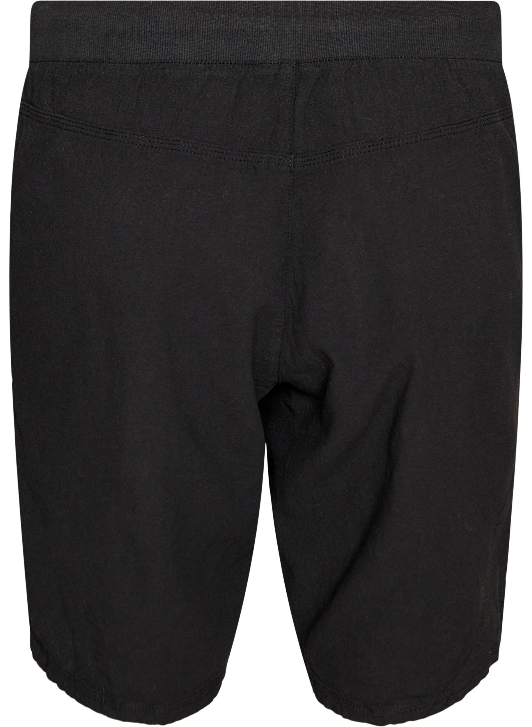 ZizziL&ouml;sa shorts i bomull med fickor, Svart, Packshot image number 1