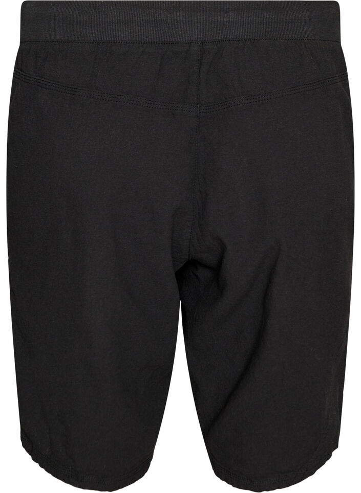 L&ouml;sa shorts i bomull med fickor, Svart, Packshot image number 1