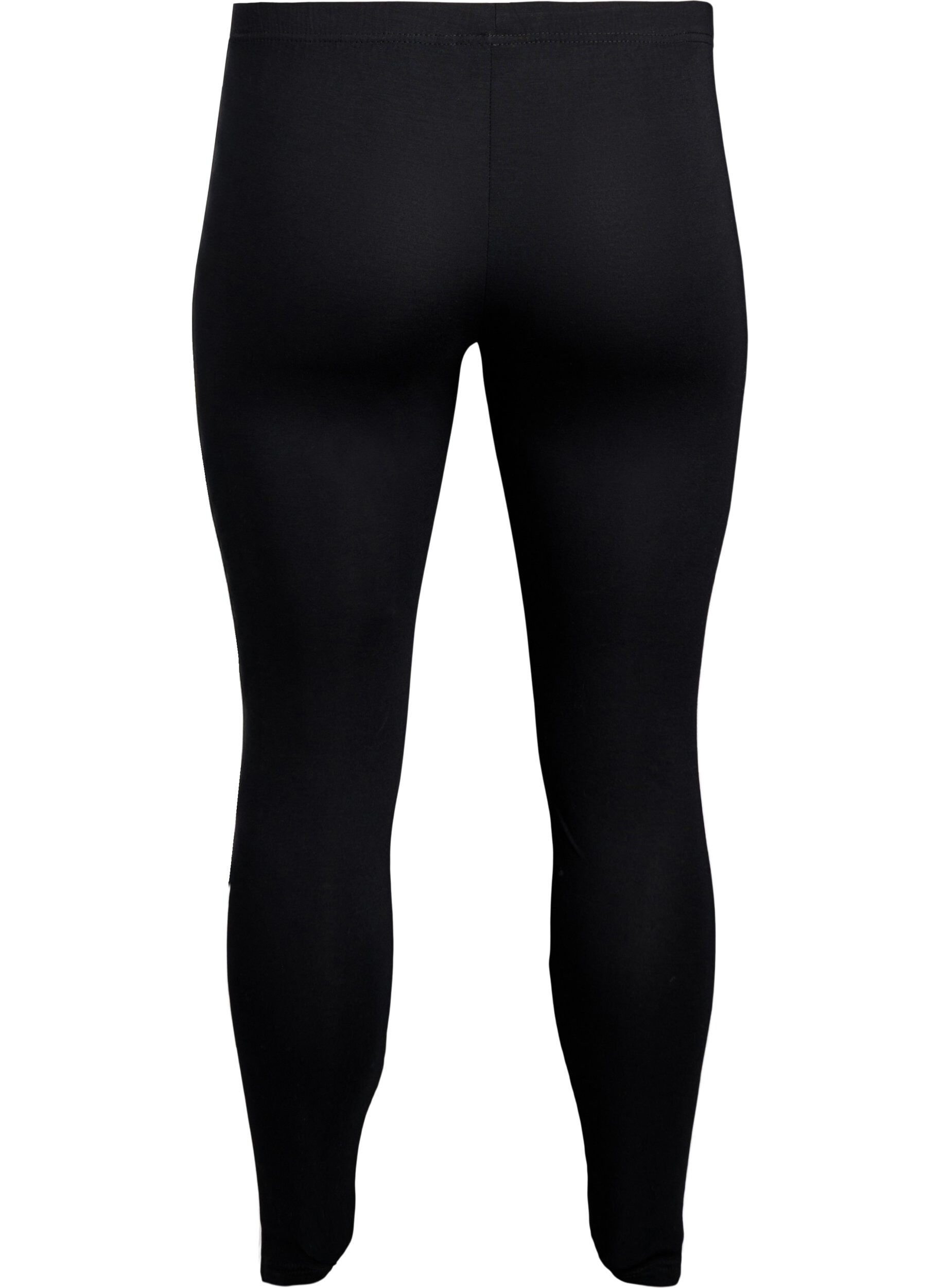 Zizzi Leggings i viskos med sidostrimmor, Black W. Stripe, Packshot image number 1