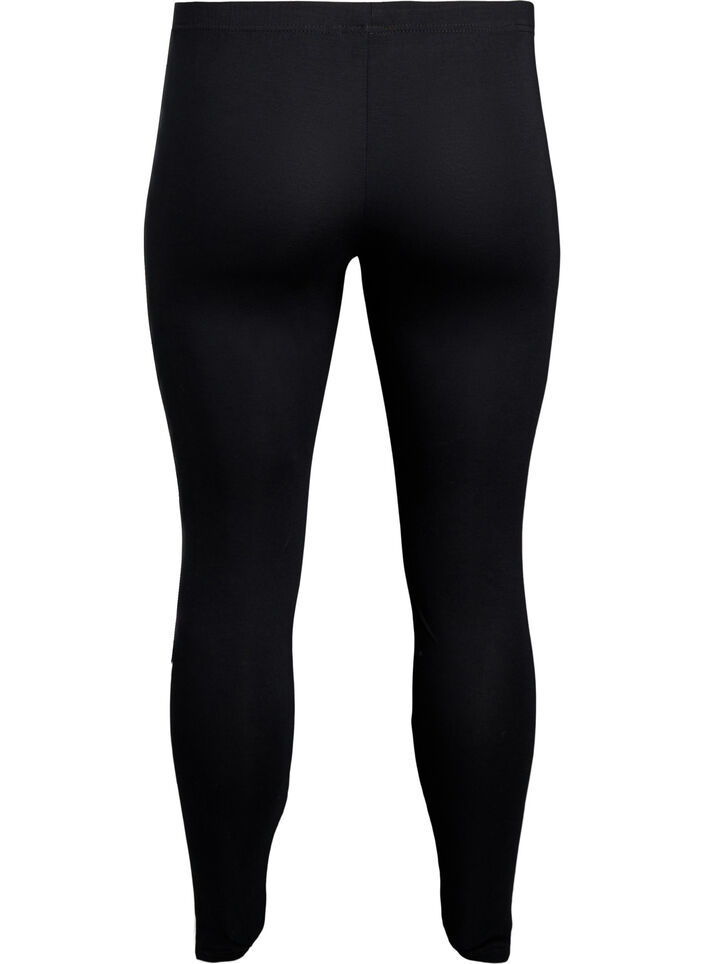 Leggings i viskos med sidostrimmor, Black W. Stripe, Packshot image number 1
