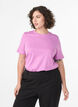 Enkel t-shirt i bomull med rund halsringning, Lila, Model image number 0