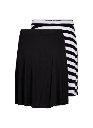 2-pack kjol i viskos, Black / Black Y/D, Packshot image number 1