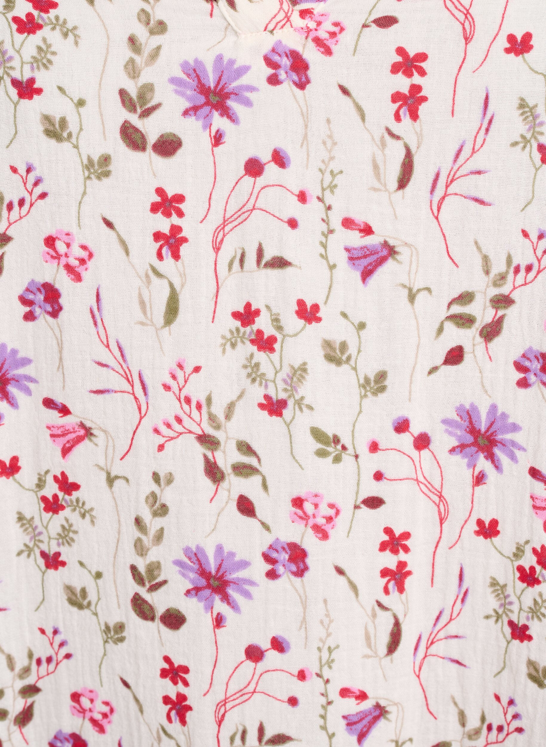 ZizziKort a-linjeformad kl&auml;nning i bomullsmuslin, Beige, Packshot image number 2