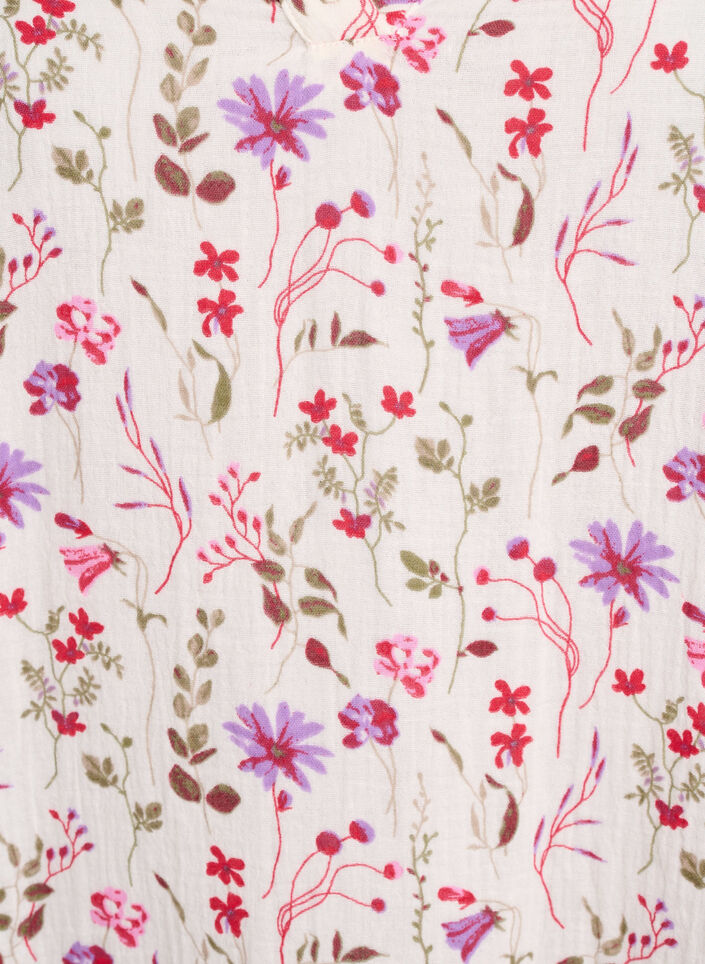 Kort a-linjeformad kl&auml;nning i bomullsmuslin, Beige, Packshot image number 2