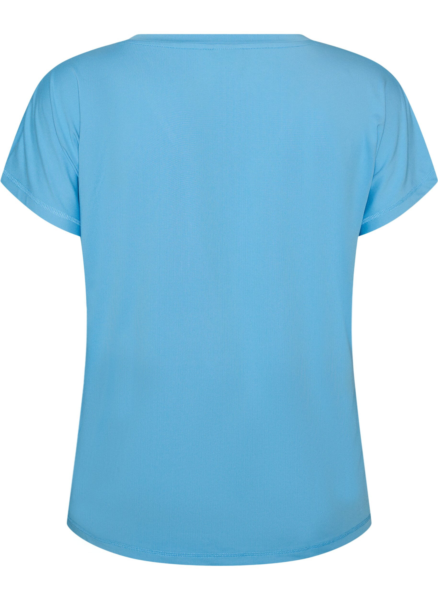 ZizziTr&auml;nings t-shirt med v-ringning och l&ouml;s passform, Bl&aring;, Packshot image number 1