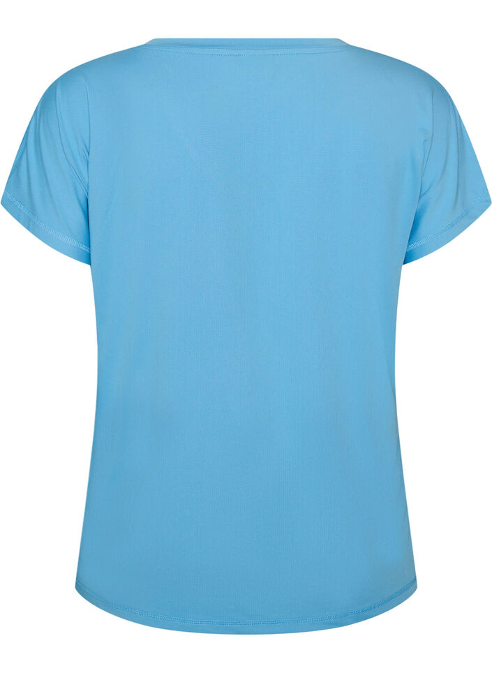 Tr&auml;nings t-shirt med v-ringning och l&ouml;s passform, Bl&aring;, Packshot image number 1