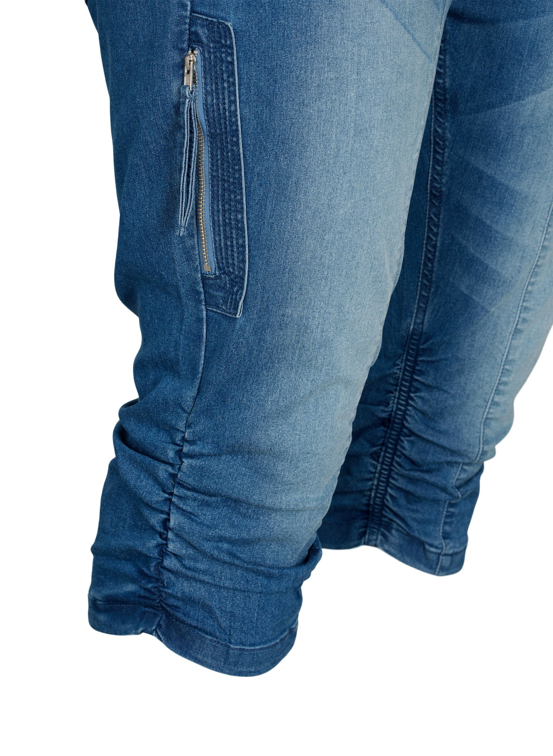 ZizziCaprijeans med smal passform och fickor, Bl&aring;, Packshot image number 3