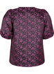 Broderad blus med korta ärmar, Svart, Packshot image number 1