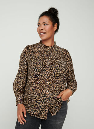 Skjorta med leopardmönster, Leo, Model image number 0