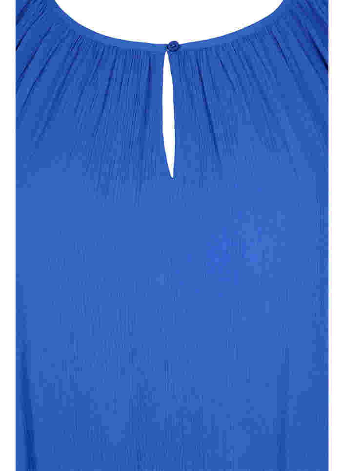 Viskostunika med 3/4 ärmar, Dazzling Blue, Packshot image number 2