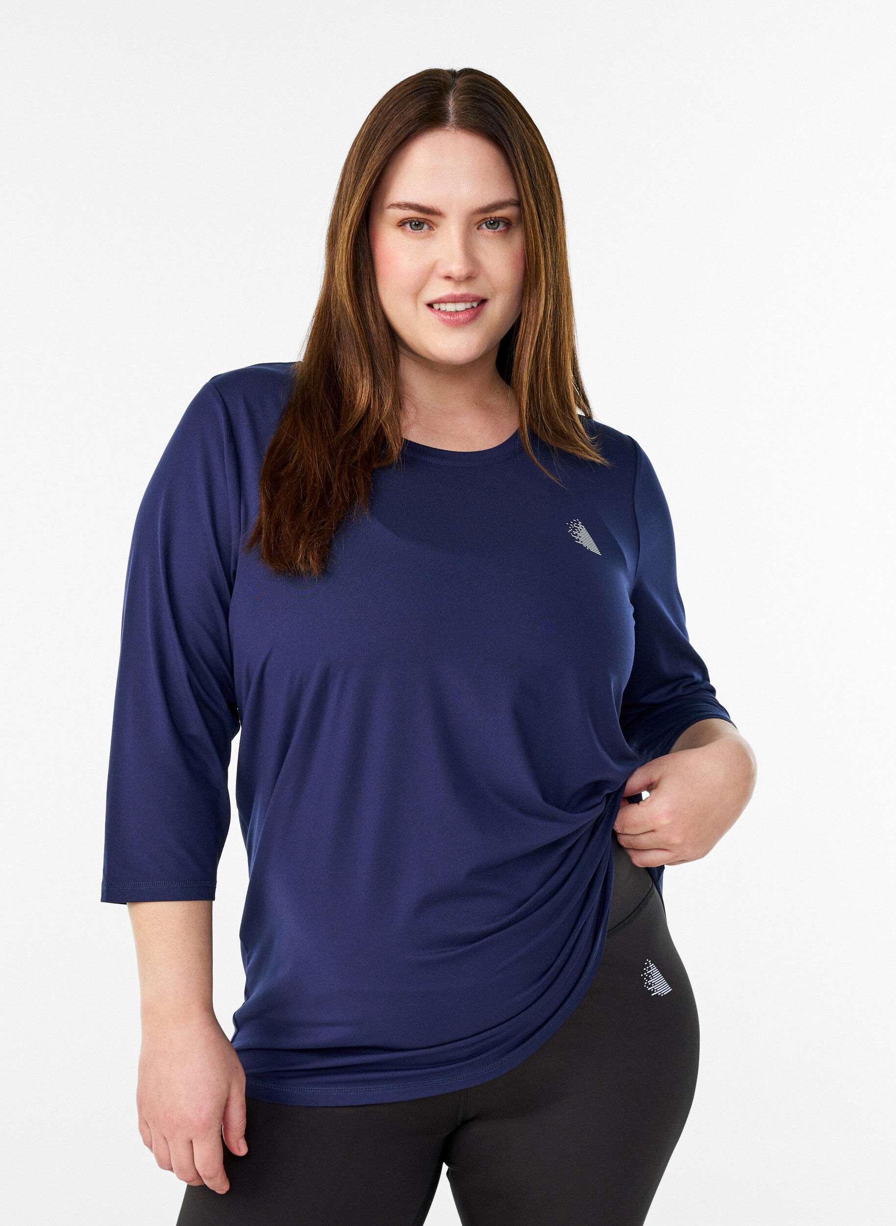 ZizziTr&auml;ningstr&ouml;ja med 3/4 &auml;rmar, Bl&aring;, Model image number 0