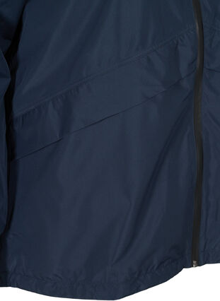 Regnjacka med justerbar nederkant och huva, Navy Blazer, Packshot image number 3