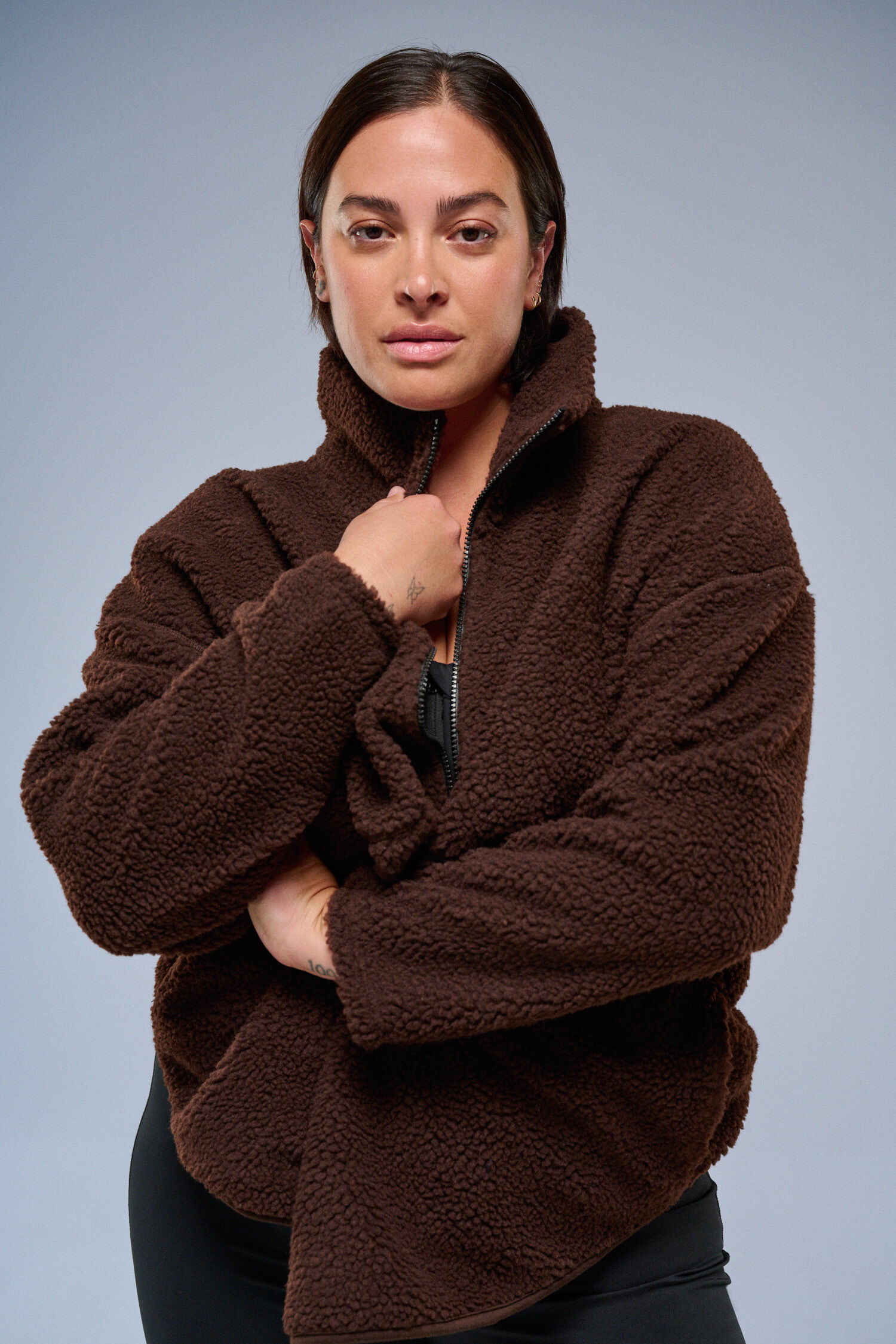 Zizzi Fleecejacka i brunt, , Model