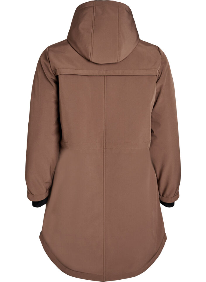 Vattenavvisande softshelljacka med quiltat foder, Brun, Packshot image number 1