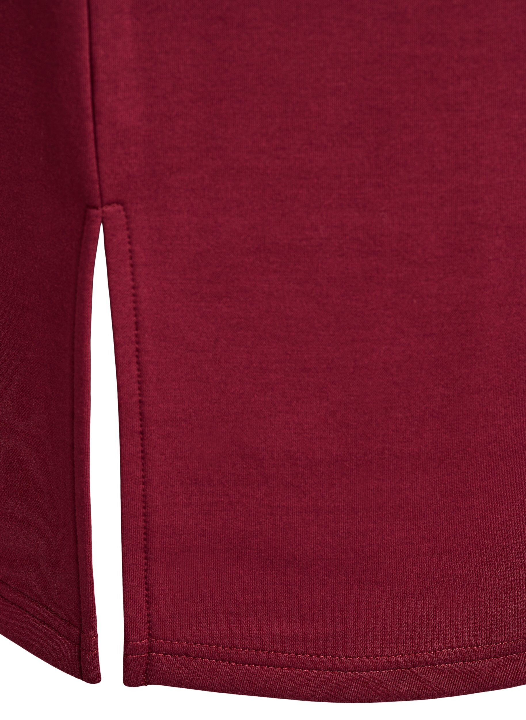 Zizzi Kort sweatshirtkl&auml;nning med h&ouml;g krage och dragkedja, M&ouml;rk Bordeaux, Packshot image number 3