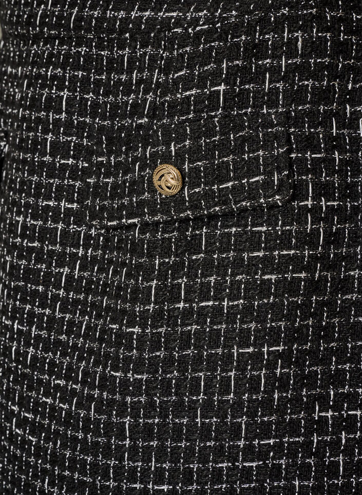 Kort kjol i boucl&eacute;, Svart, Packshot image number 2